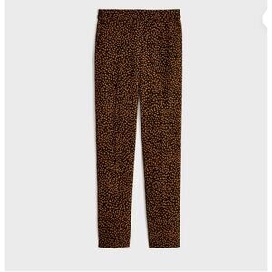 J. Crew Jamie Ankle Pants BT014 Black Brown Dot Print Size 0P Petite